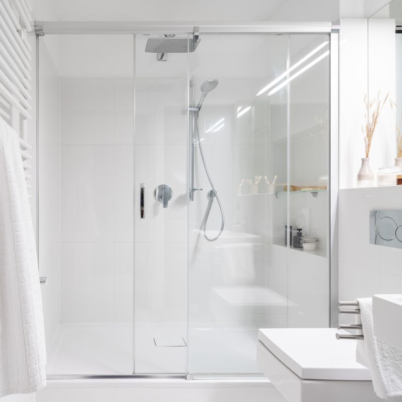 Compact Shower with Modern Fixtures